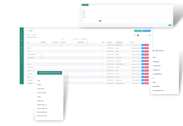 Shipping Management Screen