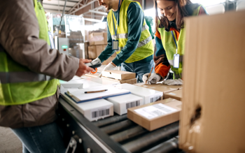 warehouse workers processing orders quickly